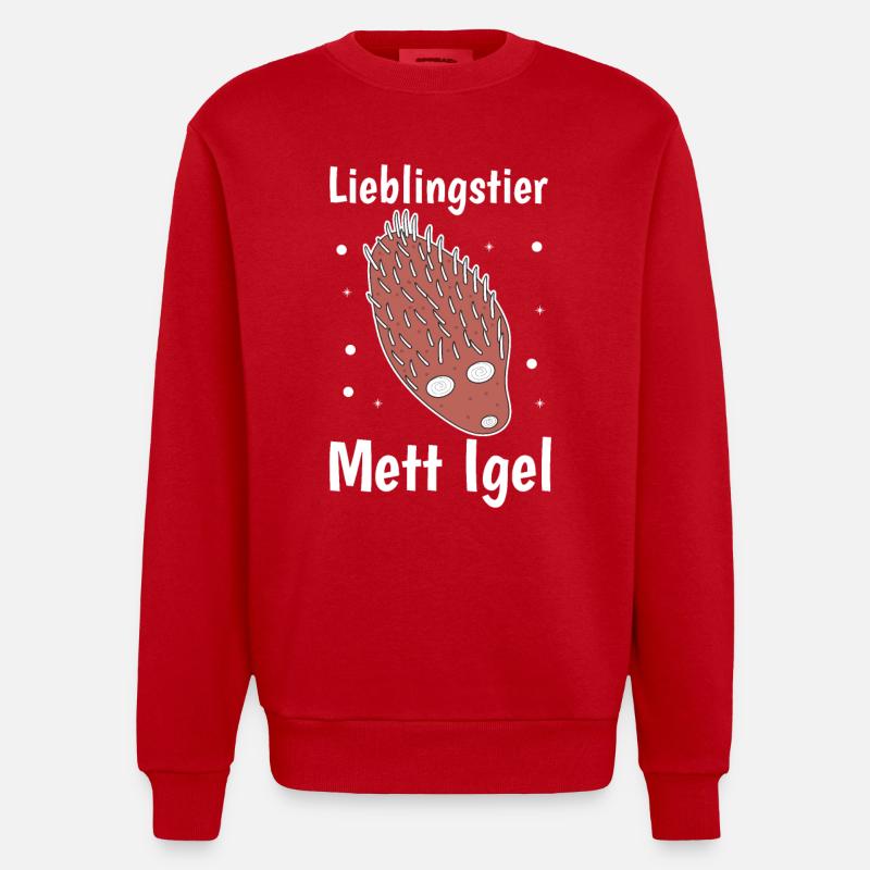 Lieblingstier Mettigel Fleischesser Fleischfresser - Heavyweight Oversized Organic Crew Neck Made in EU - Rot