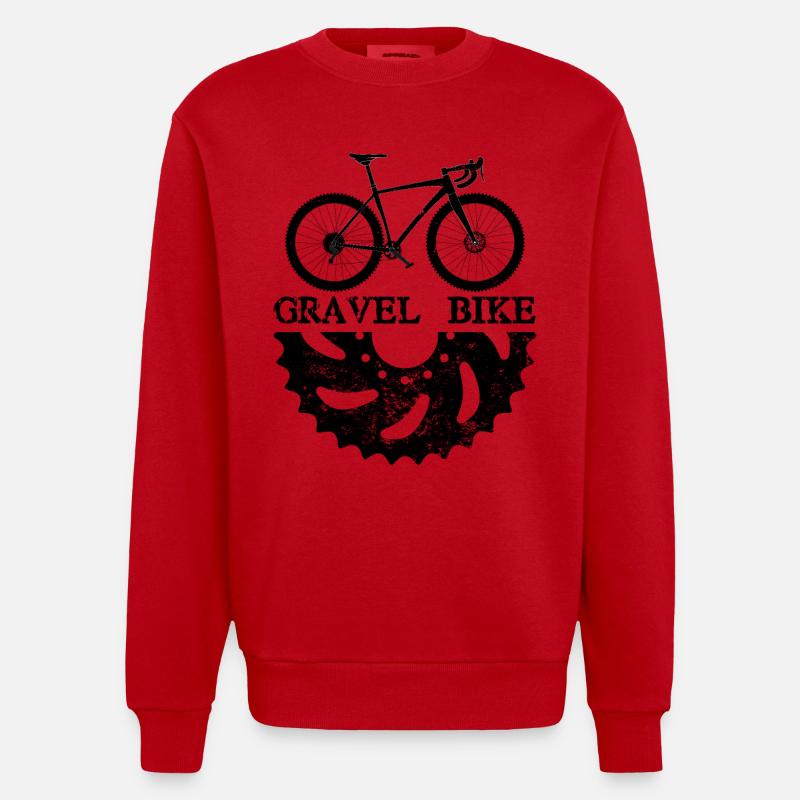 conception d'un vélo de gravier - Sweat bio épais oversize fabriqué en UE - rouge