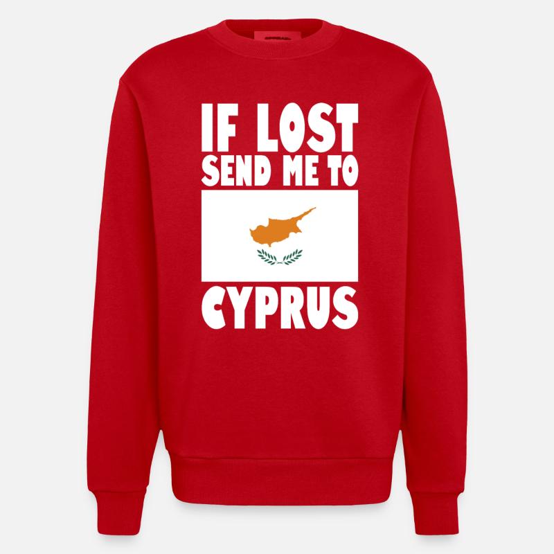 Drapeau de Chypre Disant - Sweat bio épais oversize fabriqué en UE - rouge