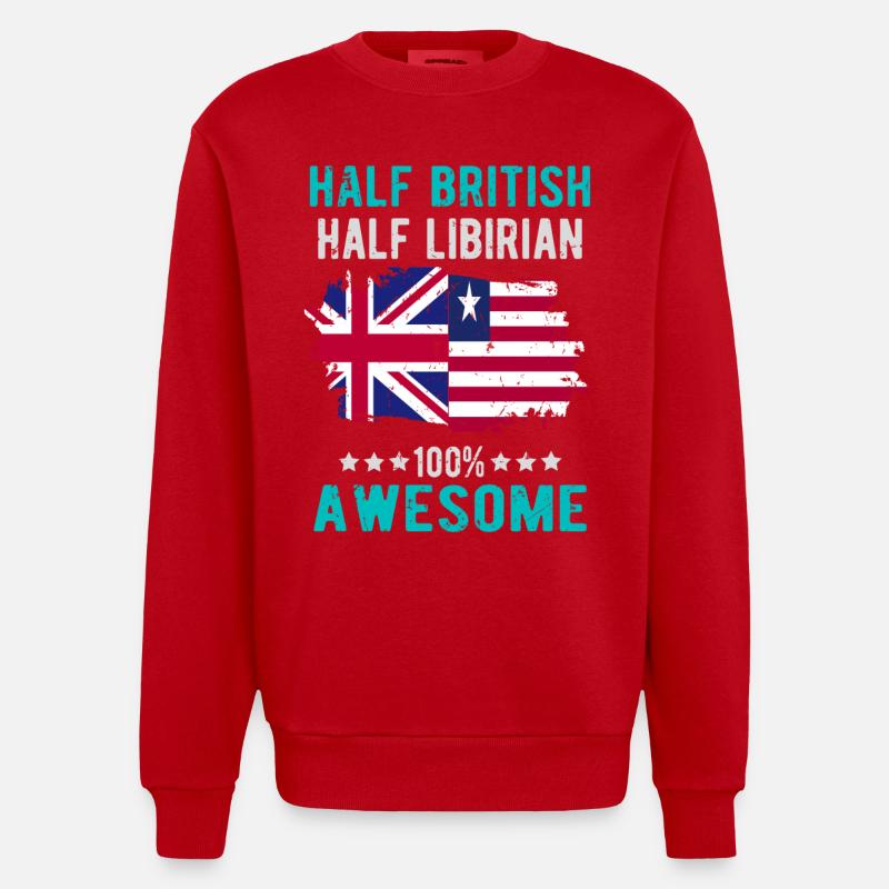 Halb Brite Halb Libyer - Heavyweight Oversized Organic Crew Neck Made in EU - Rot