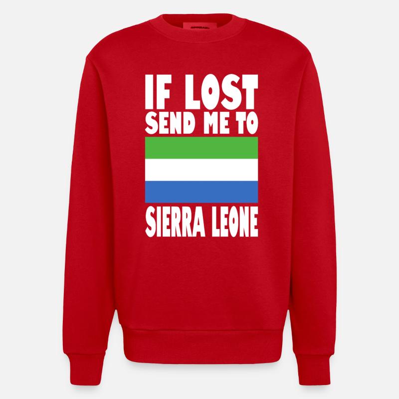 Sierra Leone Flagge Spruch - Heavyweight Oversized Organic Crew Neck Made in EU - Rot