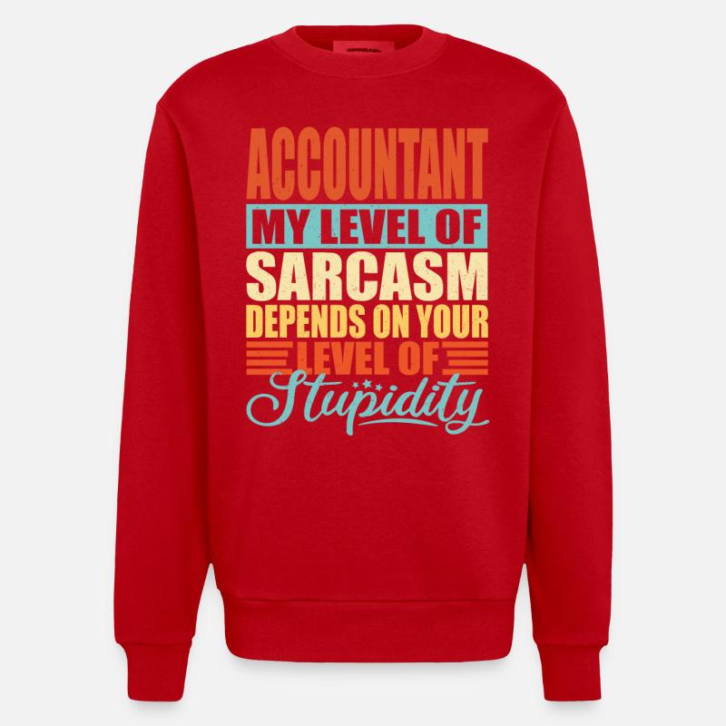 Sarcasme comptable Drôle de comptable - Sweat bio épais oversize fabriqué en UE - rouge