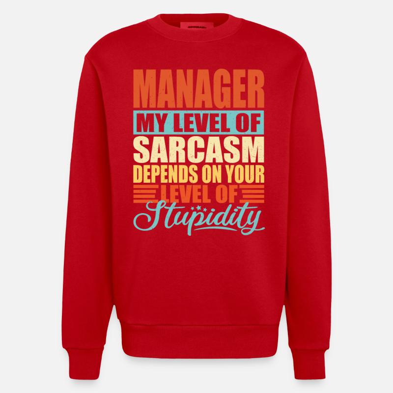Manager sarkasmus Lustiger Manager - Heavyweight Oversized Organic Crew Neck Made in EU - Rot