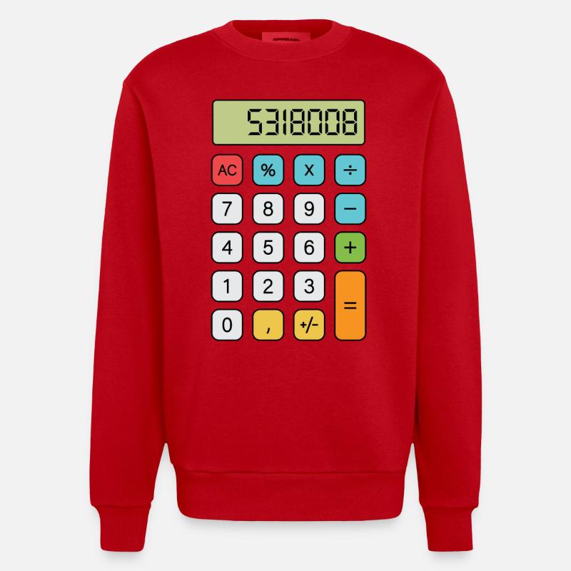 Brüste Rechner - Heavyweight Oversized Organic Crew Neck Made in EU - Rot