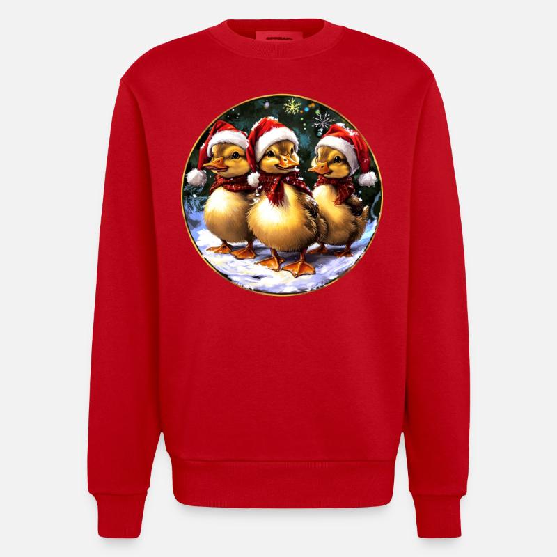 Entchen Weihnachtsmann - Heavyweight Oversized Organic Crew Neck Made in EU - Rot