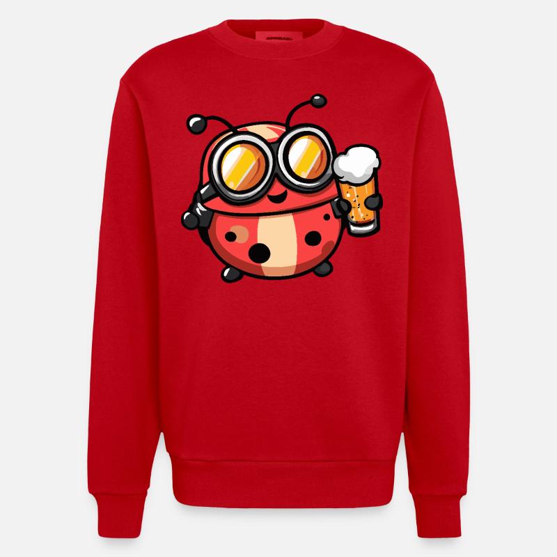 Bière d’après-ski Ladybug - Sweat bio épais oversize fabriqué en UE - rouge
