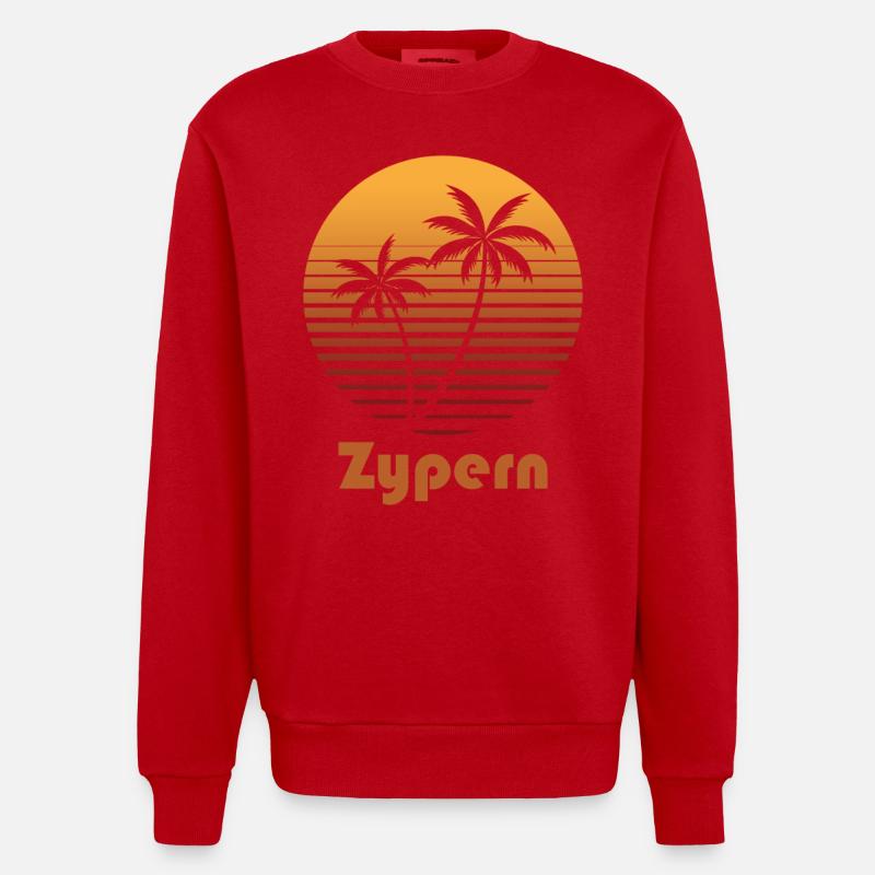 Zypern - Heavyweight Oversized Organic Crew Neck Made in EU - Rot