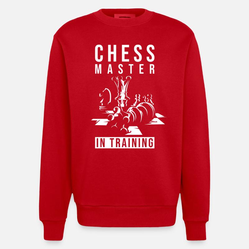Échecs d’échecs Cadeau - Sweat bio épais oversize fabriqué en UE - rouge