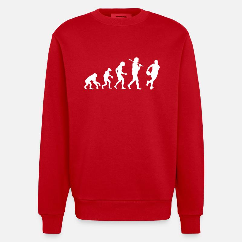 Evolution Rugby - Heavyweight Oversized Organic Crew Neck Made in EU - red