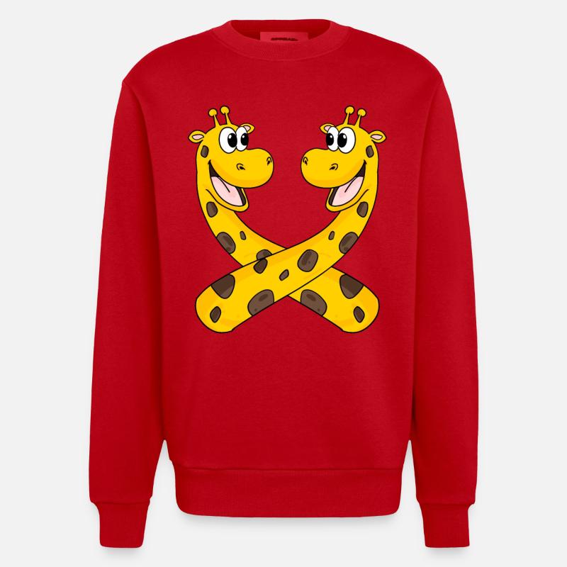 Giraffen Giraffe - Heavyweight Oversized Organic Crew Neck Made in EU - Rot