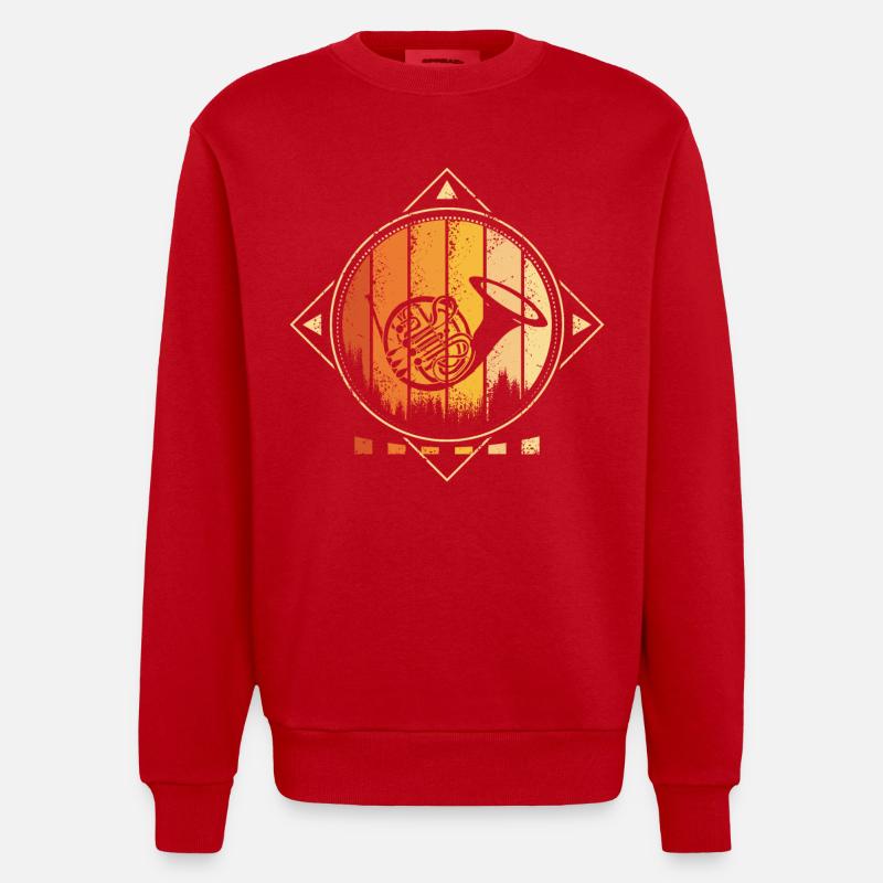 Waldhorn Retro - Heavyweight Oversized Organic Crew Neck Made in EU - Rot