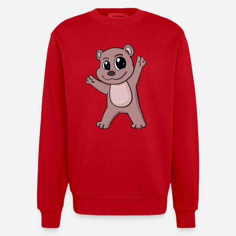 Bär - Heavyweight Oversized Organic Crew Neck Made in EU - Rot