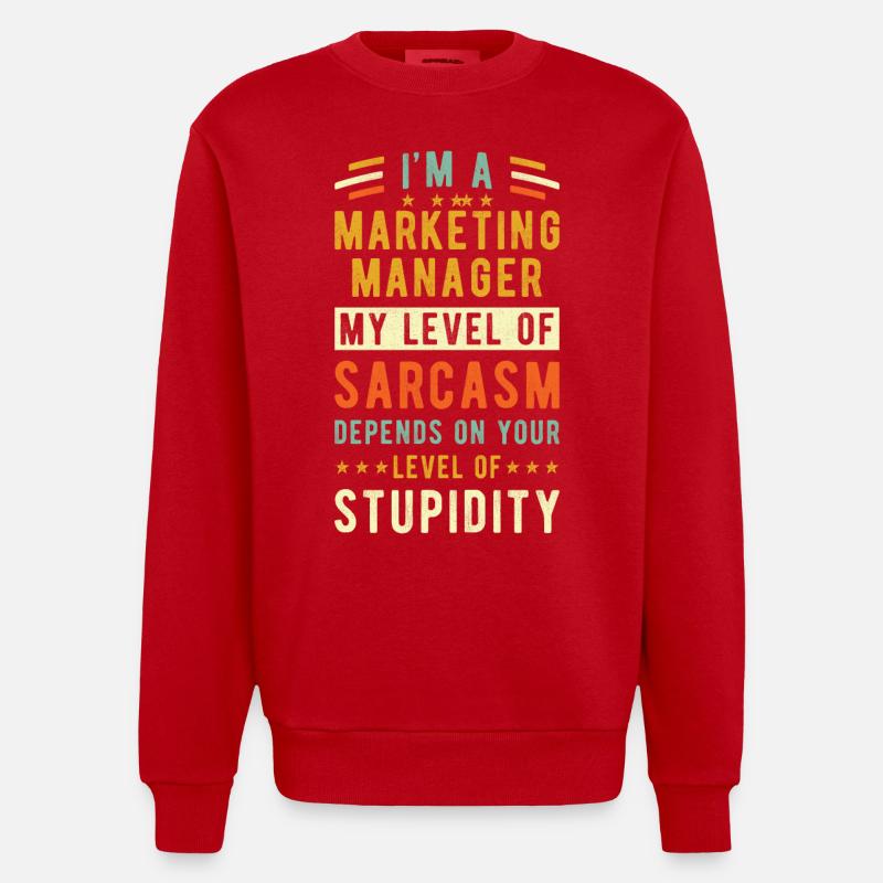 Marketing Manager Geschenk - Heavyweight Oversized Organic Crew Neck Made in EU - Rot
