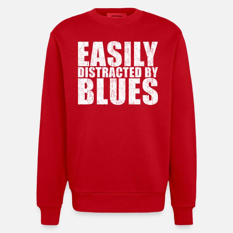 Cadeau blues fan - Sweat bio épais oversize fabriqué en UE - rouge