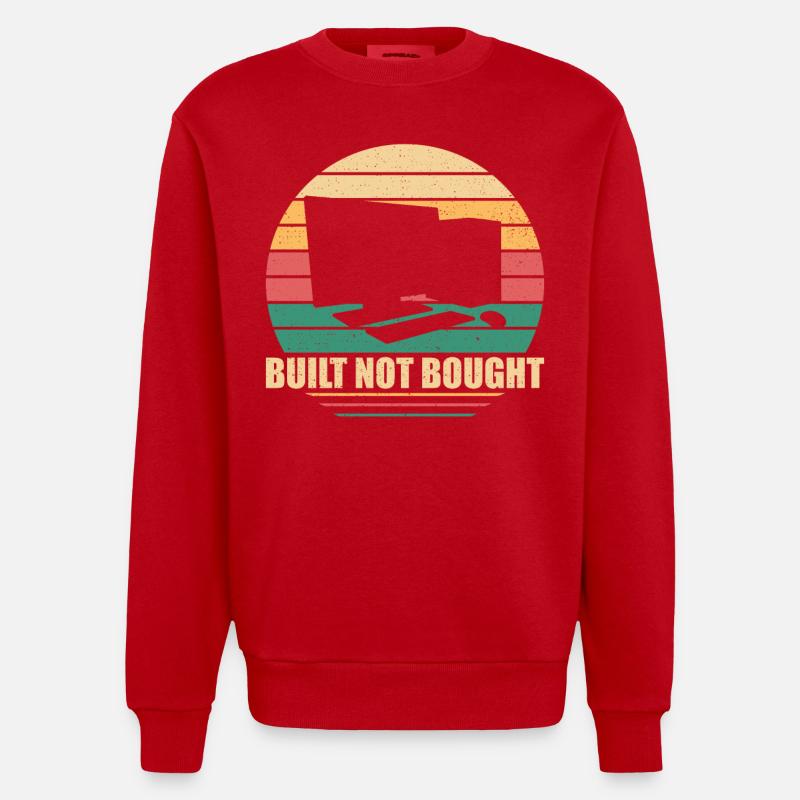 PC selber bauen - Heavyweight Oversized Organic Crew Neck Made in EU - Rot