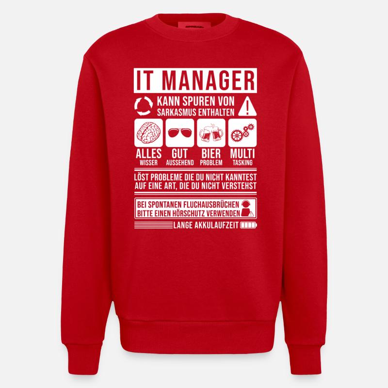 IT Manager Spruch lustig - Heavyweight Oversized Organic Crew Neck Made in EU - Rot