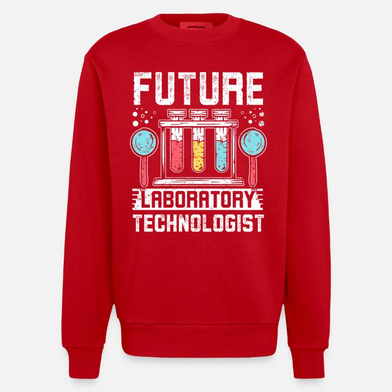 Future laboratory technologist - Heavyweight Oversized Organic Crew Neck Made in EU - Rot