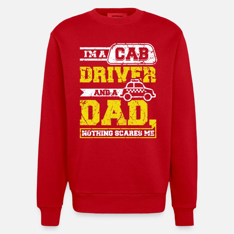 Cab driver and a dad - Heavyweight Oversized Organic Crew Neck Made in EU - red