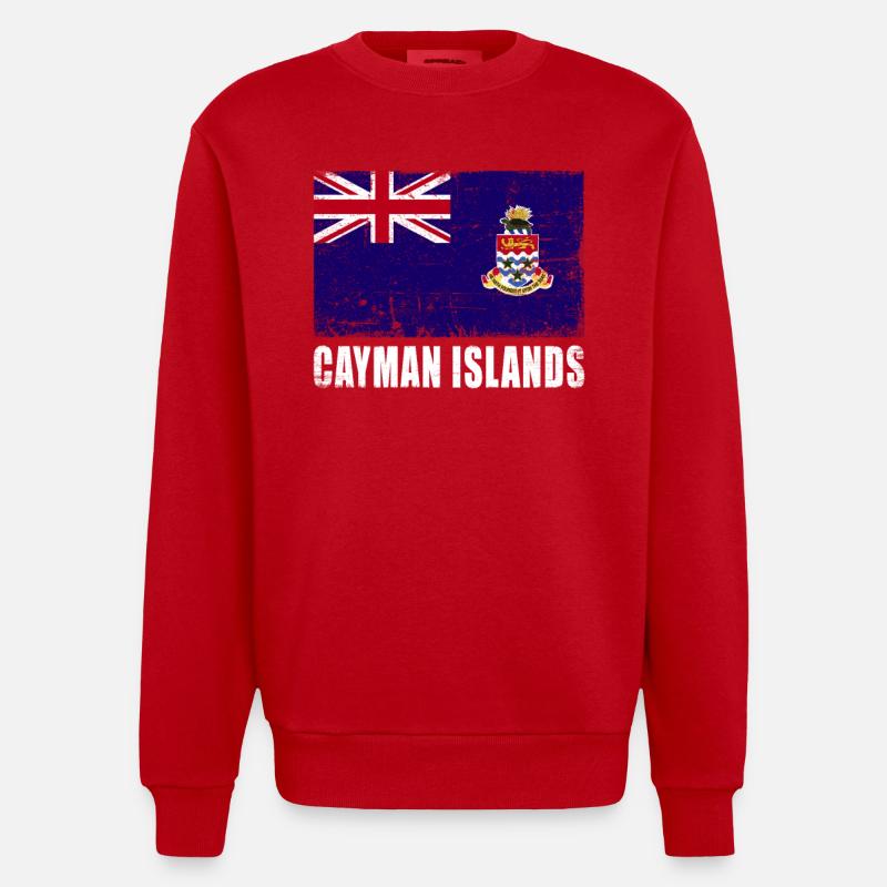 Drapeau des îles Caïmans - Sweat bio épais oversize fabriqué en UE - rouge