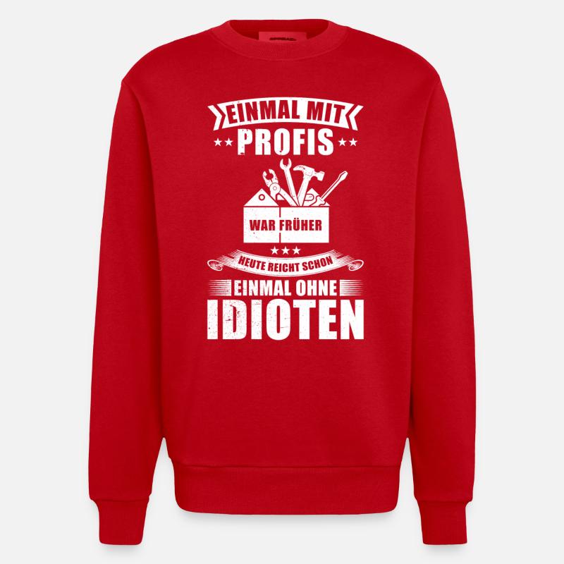 Einmal Mit Profis Arbeiten - Heavyweight Oversized Organic Crew Neck Made in EU - Rot
