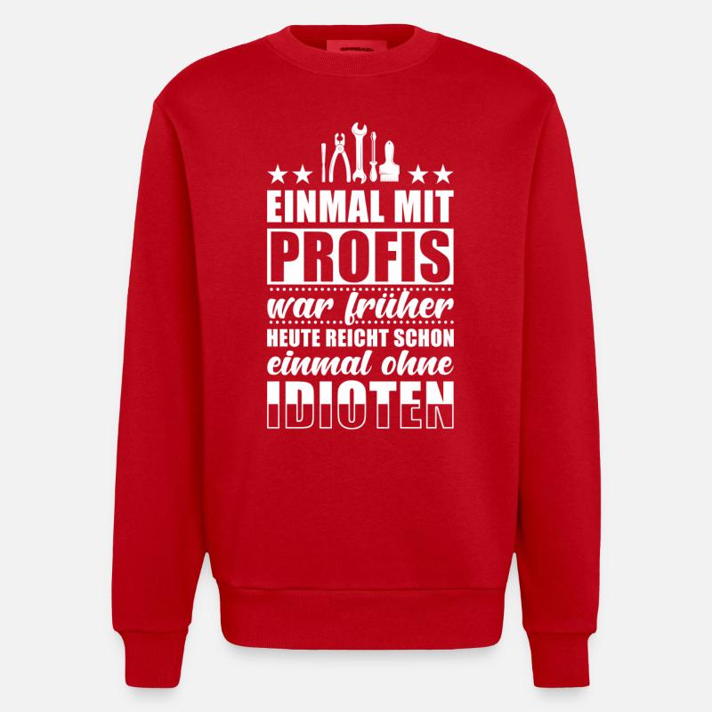 Einmal Mit Profis Arbeiten - Heavyweight Oversized Organic Crew Neck Made in EU - Rot