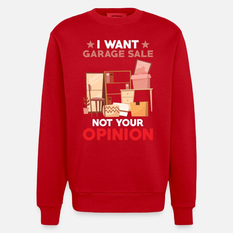 Slogan de vente de garage - Sweat bio épais oversize fabriqué en UE - rouge