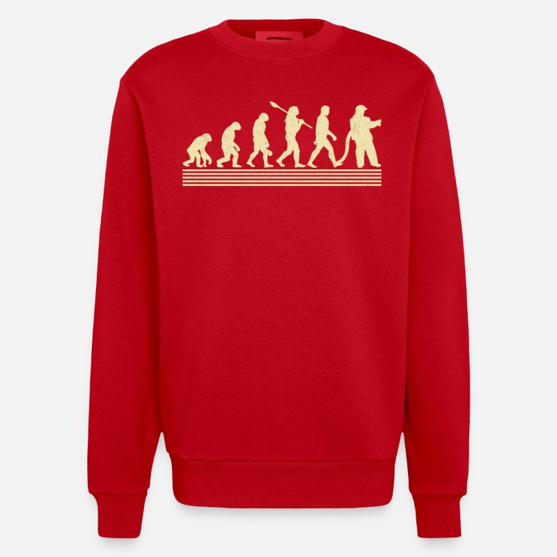 Feuerwehr-evolution - Heavyweight Oversized Organic Crew Neck Made in EU - Rot