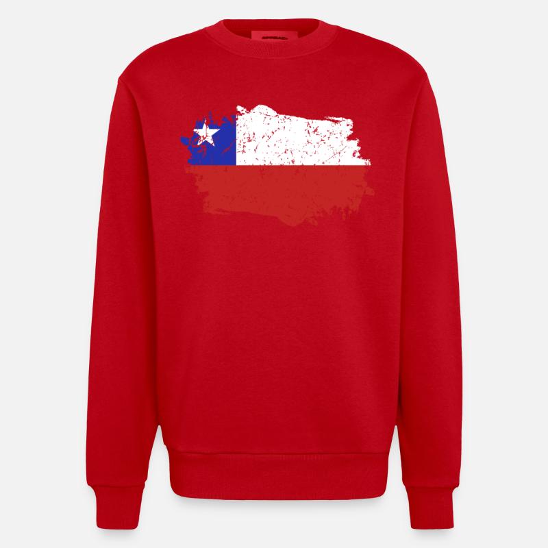 Chili Drapeau Grunge Chili Drapeau - Sweat bio épais oversize fabriqué en UE - rouge