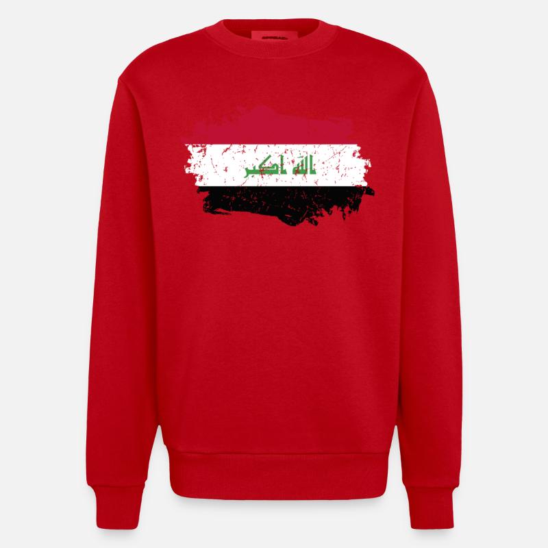 Annonces Flag Grunge Annonces Flag - Sweat bio épais oversize fabriqué en UE - rouge