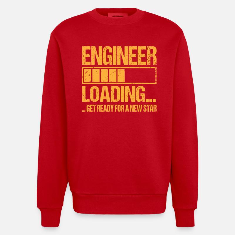 Engineer loading Engineer Training - Heavyweight Oversized Organic Crew Neck Made in EU - red