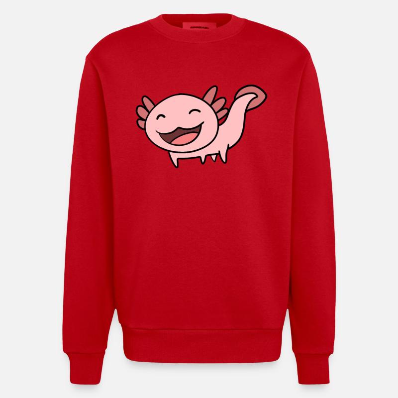 Axolotl Rose Doux - Sweat bio épais oversize fabriqué en UE - rouge
