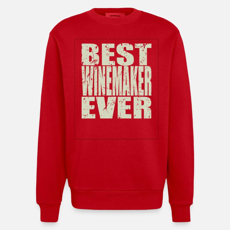 Best Winzer ever Winzer Geschenk - Heavyweight Oversized Organic Crew Neck Made in EU - Rot