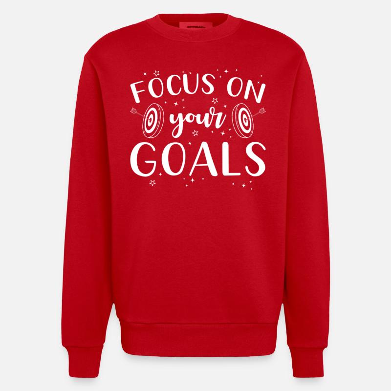 Motivation Succès Focus Objectifs Dire - Sweat bio épais oversize fabriqué en UE - rouge