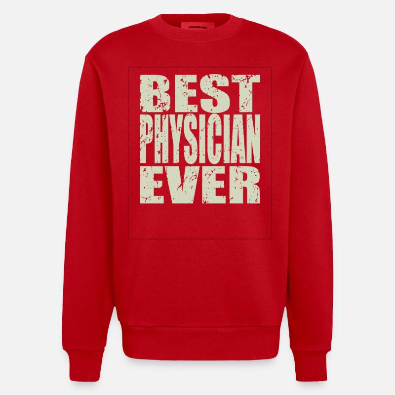 Best Physiker ever Physiker Geschenk - Heavyweight Oversized Organic Crew Neck Made in EU - Rot