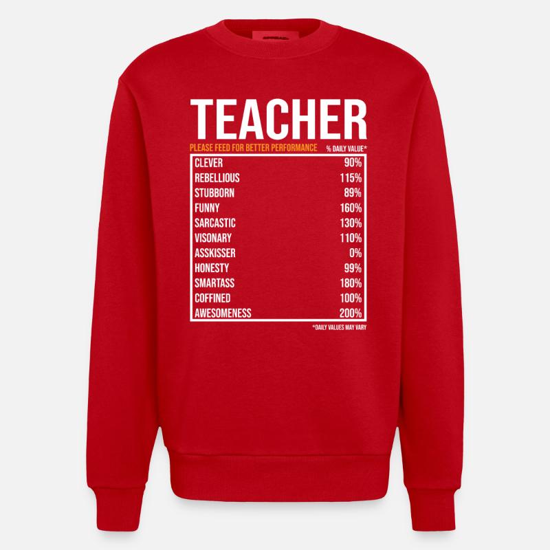 Enseignant Enseignant Drôle Cadeau - Sweat bio épais oversize fabriqué en UE - rouge