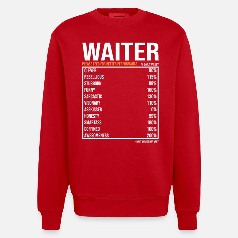 Kellner Spruch Kellner Geschenk - Heavyweight Oversized Organic Crew Neck Made in EU - Rot