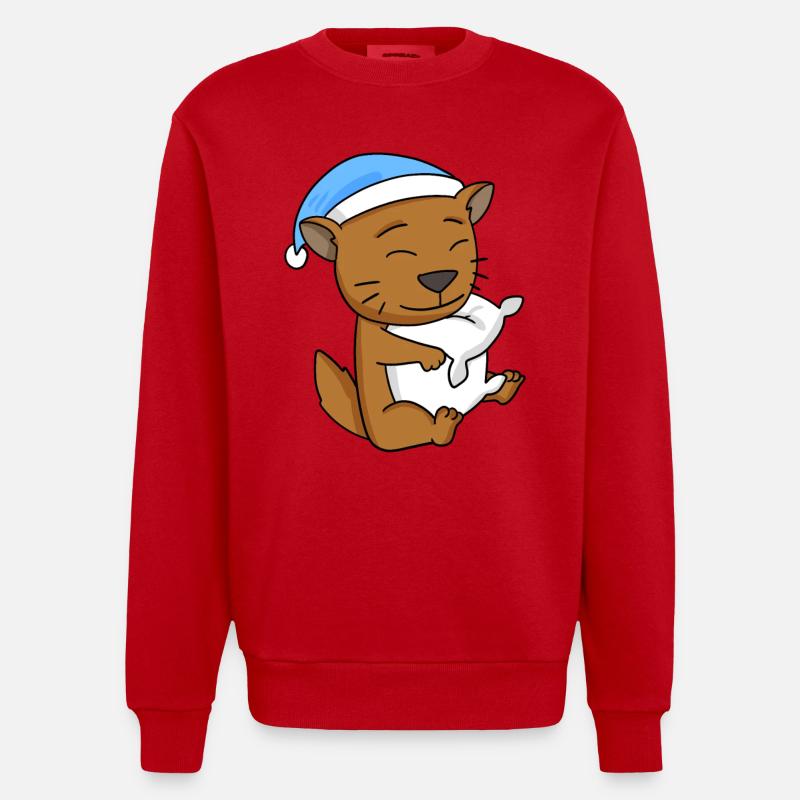 Chat race de chat Somali - Sweat bio épais oversize fabriqué en UE - rouge