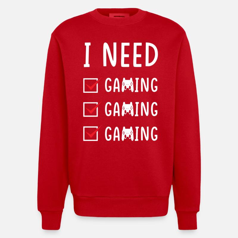 Gaming Gaming Gaming - Sweat bio épais oversize fabriqué en UE - rouge