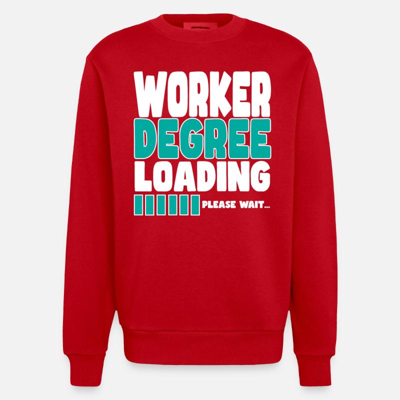 Arbeiter lädt Ausbildung - Heavyweight Oversized Organic Crew Neck Made in EU - Rot