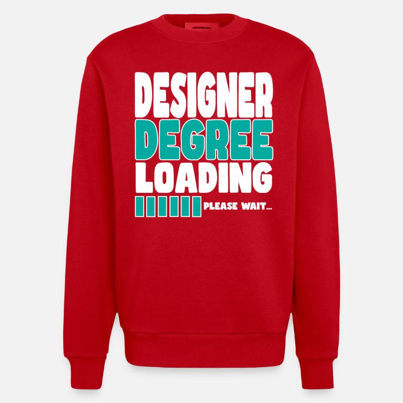 Designer invites training - Heavyweight Oversized Organic Crew Neck Made in EU - red