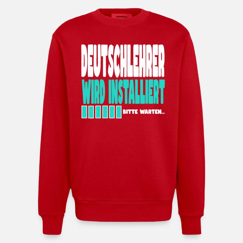Deutschlehrer wird installiert - Heavyweight Oversized Organic Crew Neck Made in EU - Rot