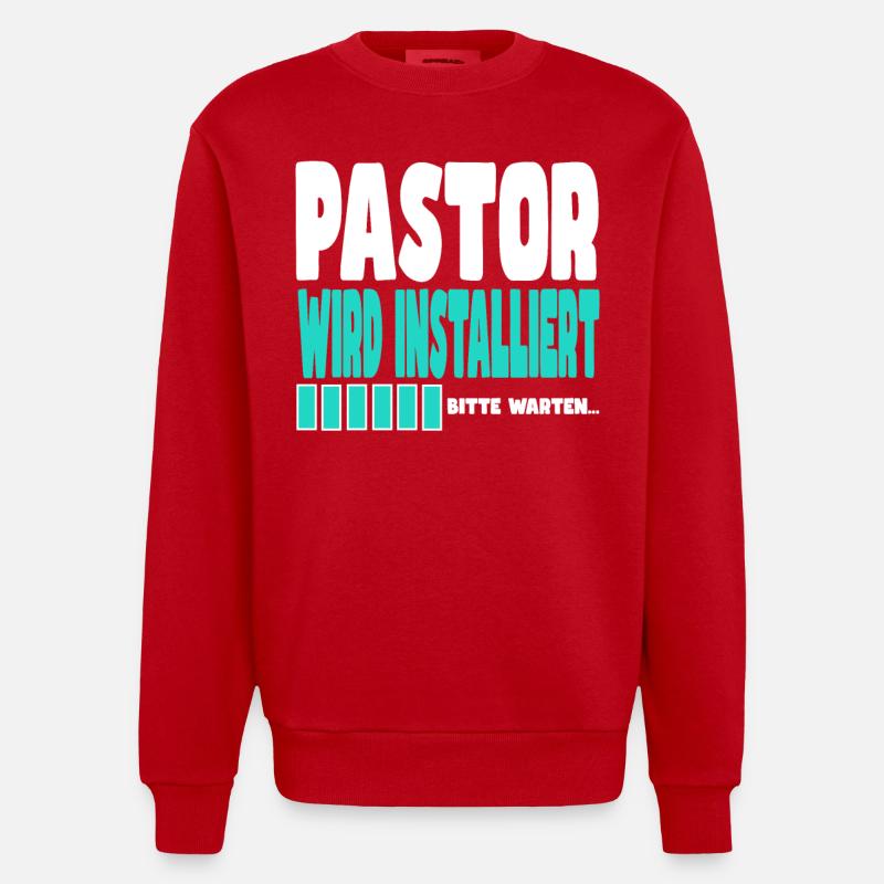 Pastor wird installiert - Heavyweight Oversized Organic Crew Neck Made in EU - Rot