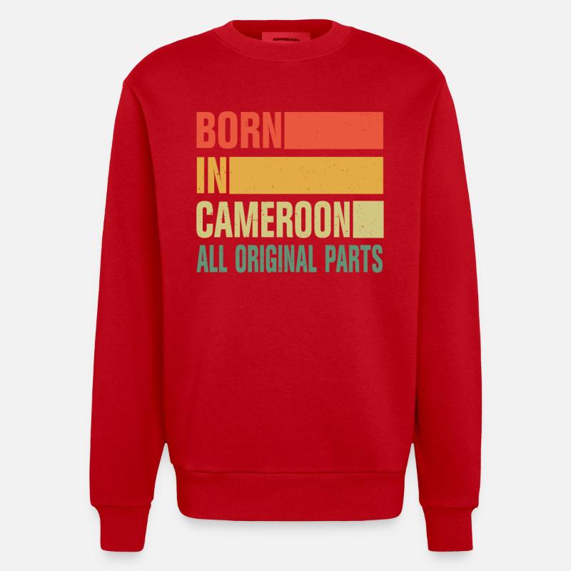 Né au Cameroun - Sweat bio épais oversize fabriqué en UE - rouge