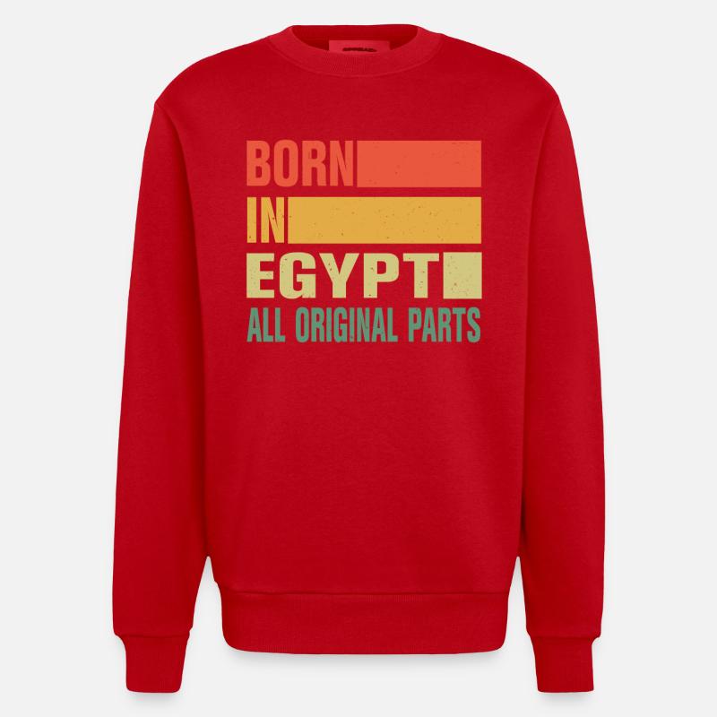 Né en Égypte - Sweat bio épais oversize fabriqué en UE - rouge