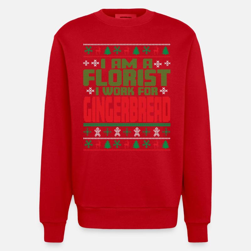 Fleuriste Noël Dicton - Sweat bio épais oversize fabriqué en UE - rouge