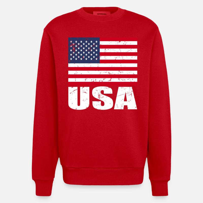 Drapeau de cerf - Sweat bio épais oversize fabriqué en UE - rouge