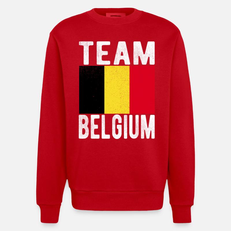 Drapeau de la Belgique - Sweat bio épais oversize fabriqué en UE - rouge
