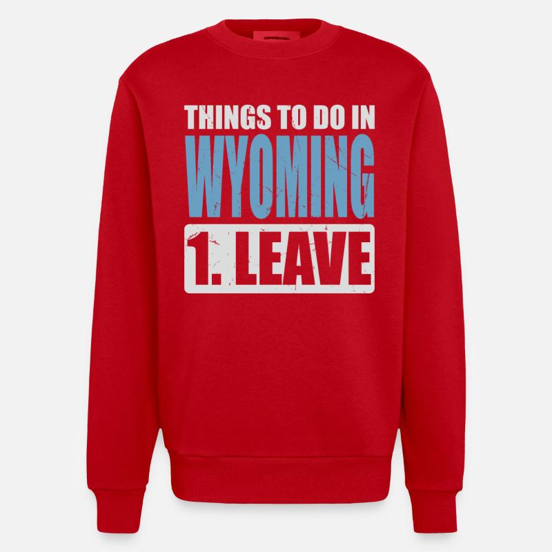 Mème du Wyoming - Sweat bio épais oversize fabriqué en UE - rouge