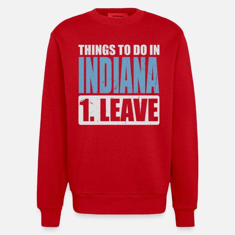 Mème de l’Indiana - Sweat bio épais oversize fabriqué en UE - rouge