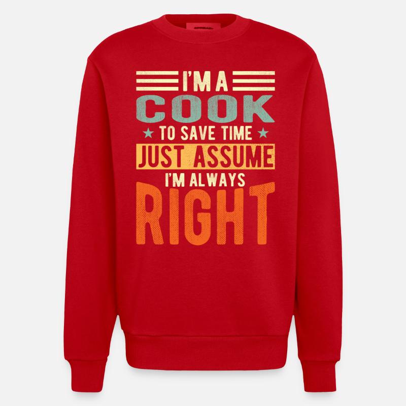 Kochen - Heavyweight Oversized Organic Crew Neck Made in EU - Rot
